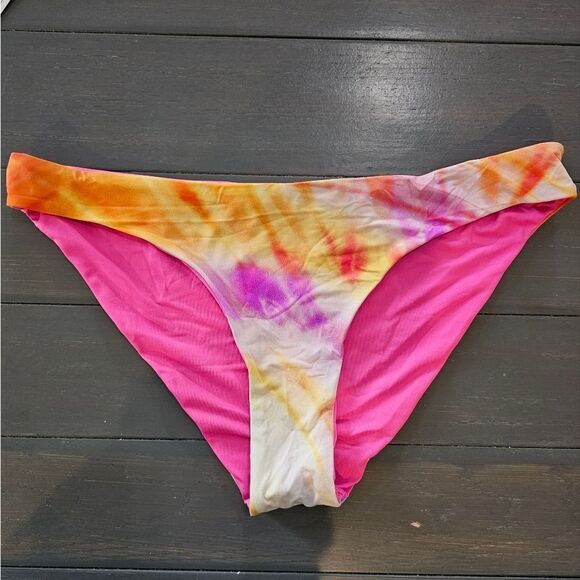 Tinibikini Large Tie Dye 2 Pc bandeau Front tie bow bikini top & bottom set - Picture 4 of 7